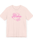 Aloha Floral Short Sleeve Tee - Casual Vibe Soft Pink T-Shirt