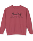 Thankful with Heart - Women's Crewneck Sweatshirt Crimson Sweatshirt