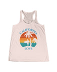 California Love - Women's Flowy Fitted Racerback Tank Soft Pink XS Tank Top