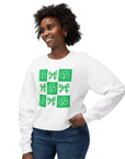 St. Patrick's Day Women's Crewneck Sweatshirt with Green Bows and Clovers Sweatshirt