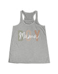 BOY MAMA Women's Flowy Racerback Tank Athletic Heather Tank Top