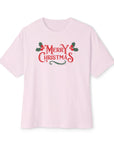 Oversized Christmas Graphic Boxy Tee Soft Pink T-Shirt