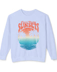 CHASING SUNSET Women's Lightweight Crewneck Sweatshirt Hydrangea Sweatshirt