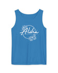 Aloha Floral Garment-Dyed Tank Top – Tropical Comfort & Style Royal Caribe Tank Top