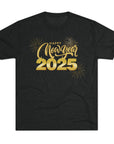 New Year 2025 Tri-Blend Tee - Cheers to a Fresh Start Tri-Blend Vintage Black T-Shirt