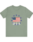 USA Womens Jersey Short Sleeve Tee Shirt Sage T-Shirt