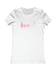 LOVE Women's Favorite Fitted Tee Shirt White T-Shirt