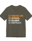 WAKE UP GRIND SLEEP REPEAT Men's Sleeve Tee T-Shirt