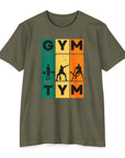 T-Shirt - GYM TYM, Hit the Gym and Meet Your Goals CVC Military Green T-Shirt