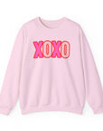 Crewneck Sweatshirt with XOXO Hugs and Kisses Design Light Pink Sweatshirt
