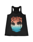 CHASING SUNSET Women's Flowy Racerback Tank Black Tank Top