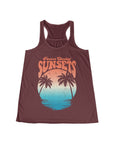 CHASING SUNSET Women's Flowy Racerback Tank Maroon Tank Top