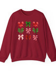 Christmas Bows Sweatshirt Cardinal Red Sweatshirt