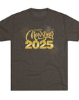 New Year 2025 Tri-Blend Tee - Cheers to a Fresh Start Tri-Blend Macchiato T-Shirt