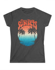 FOREVER CHASING SUNSET Women's Fitted Softstyle Tee Shirt Dark Heather T-Shirt