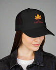 Embroidered Fall Vibes Foam Trucker Hat, Autumn Hat, Cool Weather Accessory, Outdoor Lifestyle, Gift for Him/Her