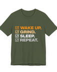 WAKE UP GRIND SLEEP REPEAT Men's Sleeve Tee T-Shirt