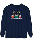 Long Sleeve T-Shirt Christmas Cheers Coffee Time Unisex True Navy Long-sleeve