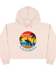 California - Women's Crop Hoodie Pale Pink Hoodie
