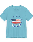 USA Men's Jersey Short Sleeve T-Shirt Turquoise T-Shirt