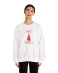 Christmas Tree Crewneck Sweatshirt — 'Merry Christmas' Minimal Holiday Pullover