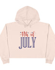 4TH OF JULY Womens Crop Hoodie Pale Pink Hoodie