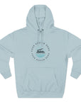 Light blue hoodie with a customizable design area on a white background