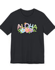 Aloha Blossum Women's Tee - Vibrant Style Vintage Black T-Shirt