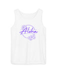 Aloha Floral Garment-Dyed Tank Top – Tropical Comfort & Style White Tank Top