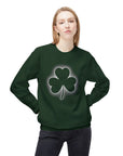 Unisex Softstyle Fleece Crewneck Sweatshirt - Green Shamrock Design for St. Patrick's Day Sweatshirt