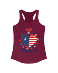 WE LOVE AMERICA Women's Racerback Tank Solid Cardinal Red Tank Top