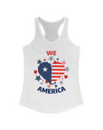 WE LOVE AMERICA Women's Racerback Tank Solid White Tank Top