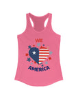 WE LOVE AMERICA Women's Racerback Tank Solid Hot Pink Tank Top