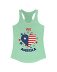WE LOVE AMERICA Women's Racerback Tank Solid Mint Tank Top