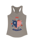WE LOVE AMERICA Women's Racerback Tank Solid Warm Gray Tank Top