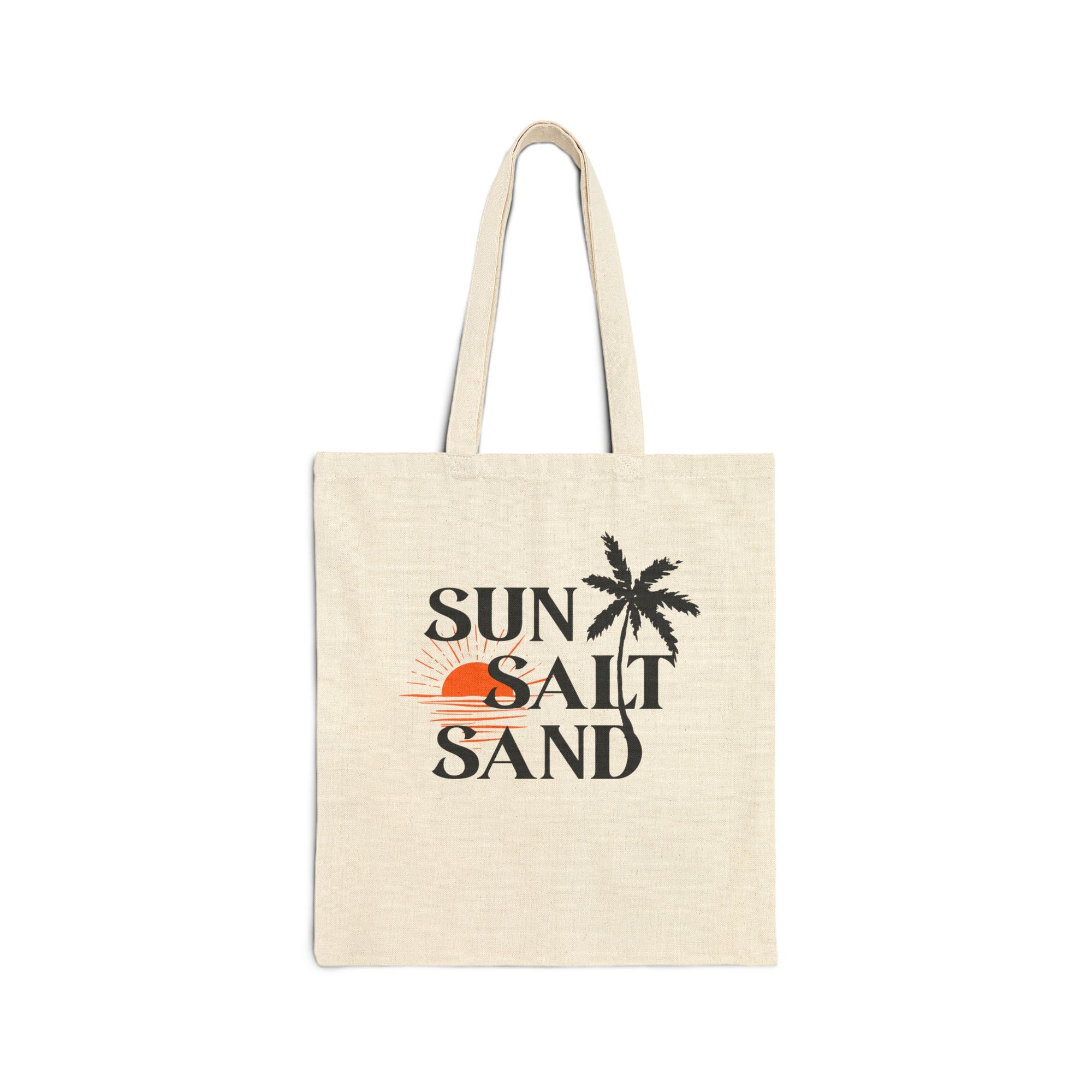 Canvas Tote Bag - Sun, Salt, Sand Design for Spring and Summer Natural 15" x 16" Bags