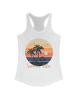 SUMMER VIBE Woman's Racerback Fitted Tank Solid White Tank Top