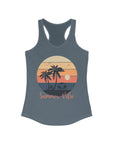 SUMMER VIBE Woman's Racerback Fitted Tank Solid Indigo Tank Top