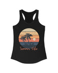 SUMMER VIBE Woman's Racerback Fitted Tank Solid Black Tank Top