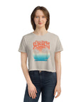 CHASING SUNSET Women's Flowy Cropped Tee T-Shirt