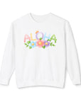 Aloha Blossom Crewneck Sweatshirt - Women's Sweatshirt for Summer Vibes White Sweatshirt