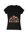AUTISM Awareness Women's Deep V-Neck Tee Black V-neck