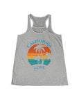 California Love - Women's Flowy Fitted Racerback Tank Athletic Heather Tank Top
