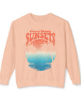 CHASING SUNSET Women's Lightweight Crewneck Sweatshirt Peachy Sweatshirt