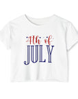 4th OF JULY Women's Festival Crop Top White 2XL T-Shirt