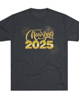New Year 2025 Tri-Blend Tee - Cheers to a Fresh Start Tri-Blend Vintage Navy T-Shirt