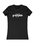 Gratitude with Heart - Women's Fitted Tee Black T-Shirt