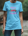 Aloha Mahalo Floral Cotton Crew Tee - Perfect for Tropical Vibes and Summer Celebrations T-Shirt