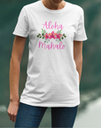 Aloha Mahalo Floral Cotton Crew Tee - Perfect for Tropical Vibes and Summer Celebrations T-Shirt