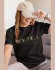 Empower Your Style: "Beautiful" Camo-Letter Unisex T-Shirt